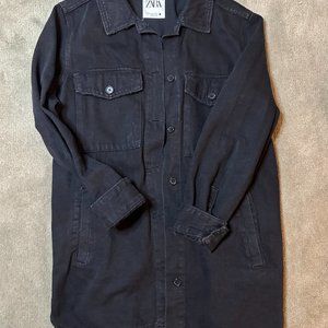 Zara Denim Button Up Shirt Dress (Small)